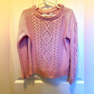Gap kids cable knit light pink sweater